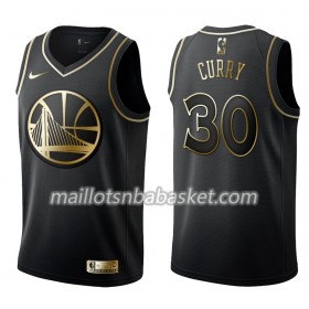 Maillot Homme Golden State Warriors Stephen Curry 30 Nike Noir Gold Edition Swingman